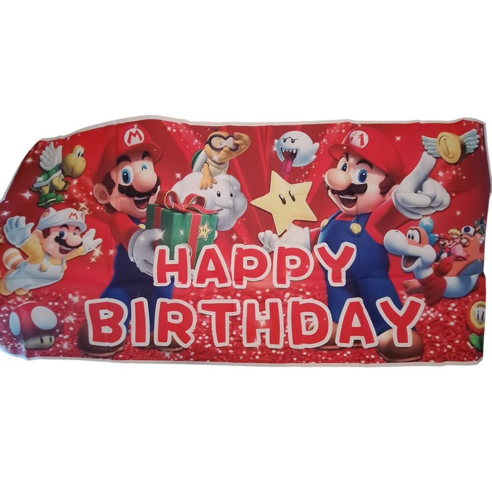 Super Mario Themed Birthday Party Supplies Cake Toppers Banner Tablecloth Toad - Picture 2 of 10